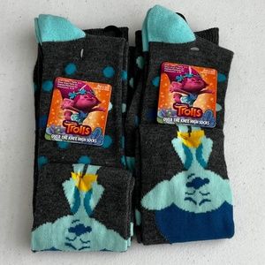 NEW 2 Pairs of Women's Dream Works Trolls Over The Knee Socks Size 9-11